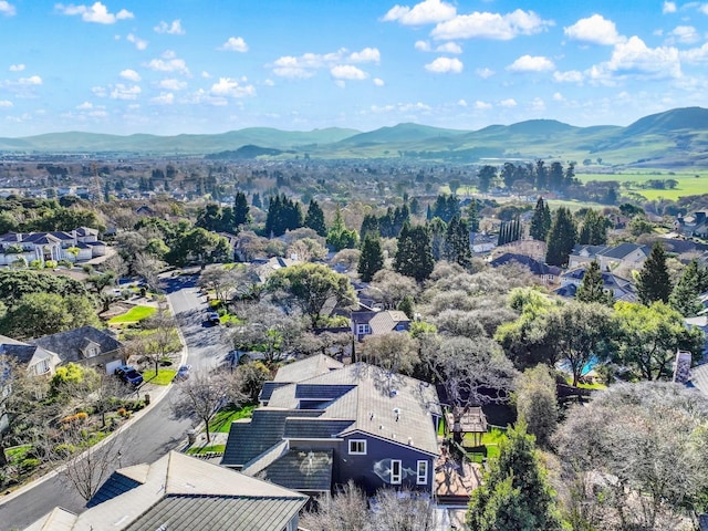 aerial view with a mountain view