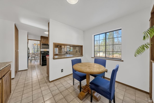 view of tiled dining area