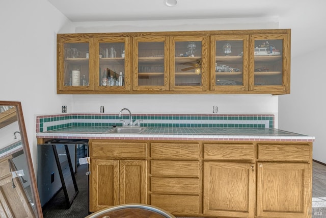 kitchen with sink and tile counters