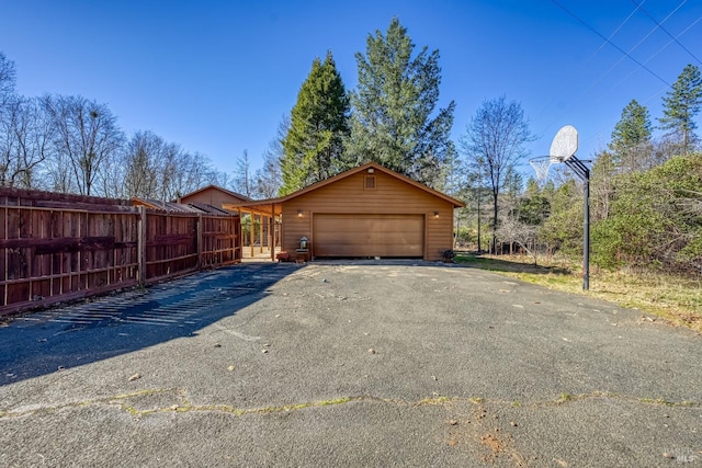 exterior space featuring a garage