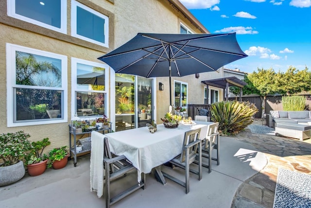 view of patio featuring outdoor lounge area