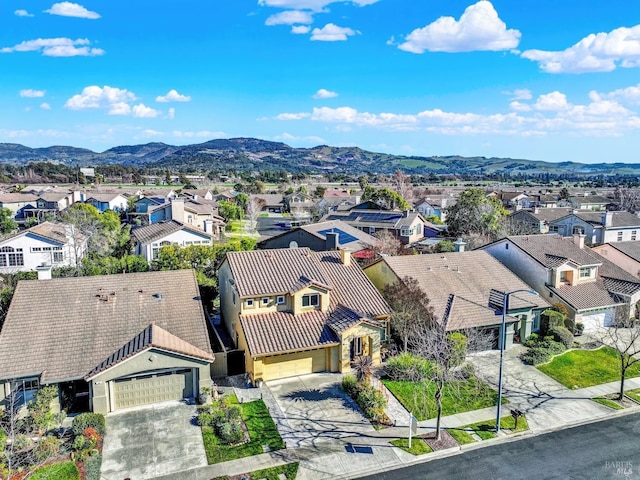 bird's eye view featuring a mountain view