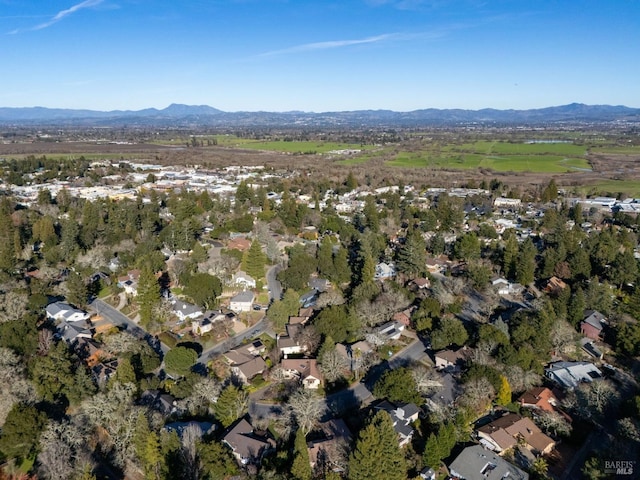 bird's eye view featuring a mountain view