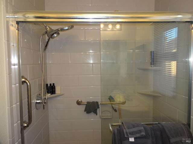 bathroom featuring walk in shower