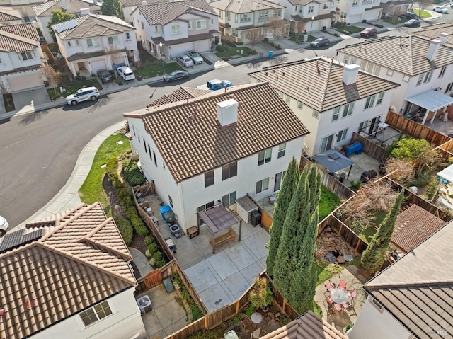 aerial view with a residential view