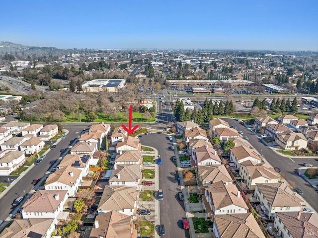 aerial view featuring a residential view