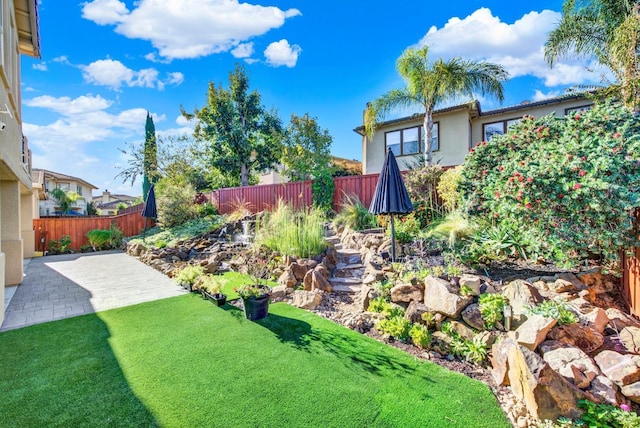 view of yard featuring a patio