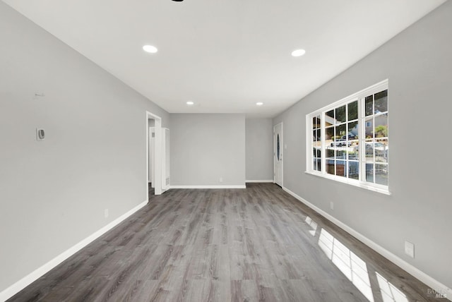 empty room featuring light wood-type flooring