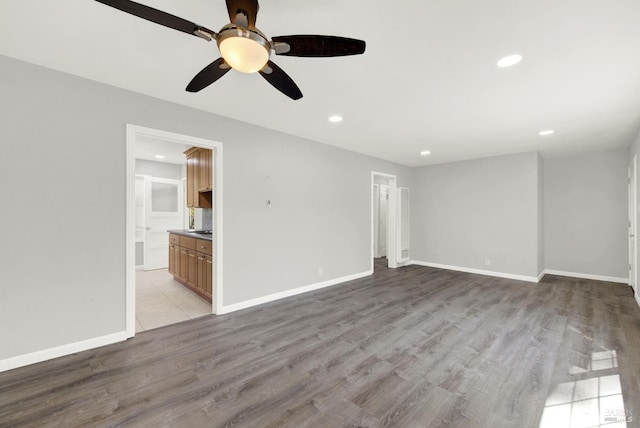 unfurnished living room featuring light hardwood / wood-style flooring