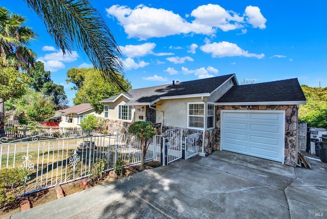 ranch-style home with a garage