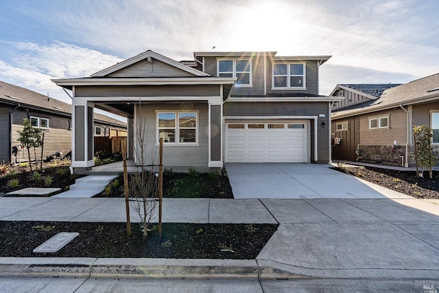 view of front of home with a garage