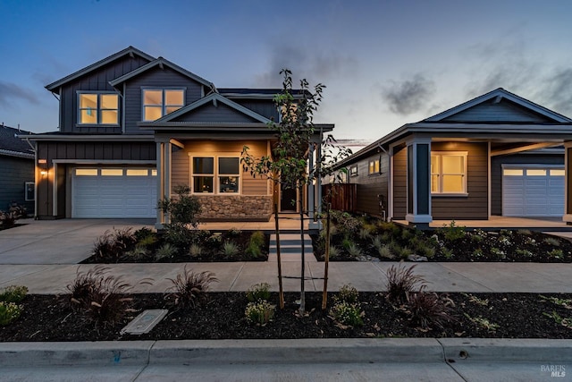 view of front of home featuring a garage