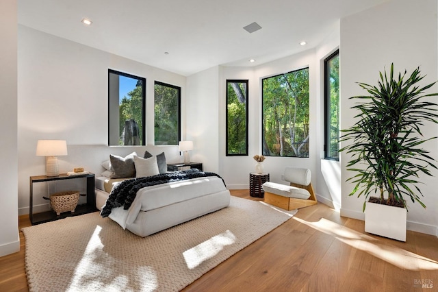 bedroom featuring light hardwood / wood-style flooring