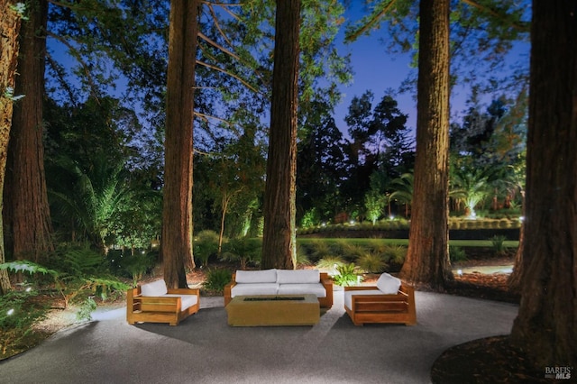 view of home's community with a patio area and an outdoor hangout area