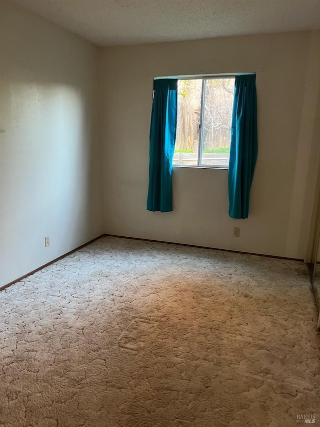 carpeted spare room featuring a textured ceiling