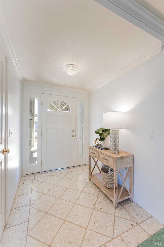 foyer entrance with crown molding