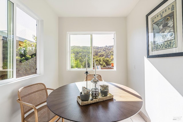 view of tiled dining space