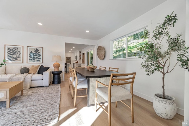 dining area featuring light hardwood / wood-style floors