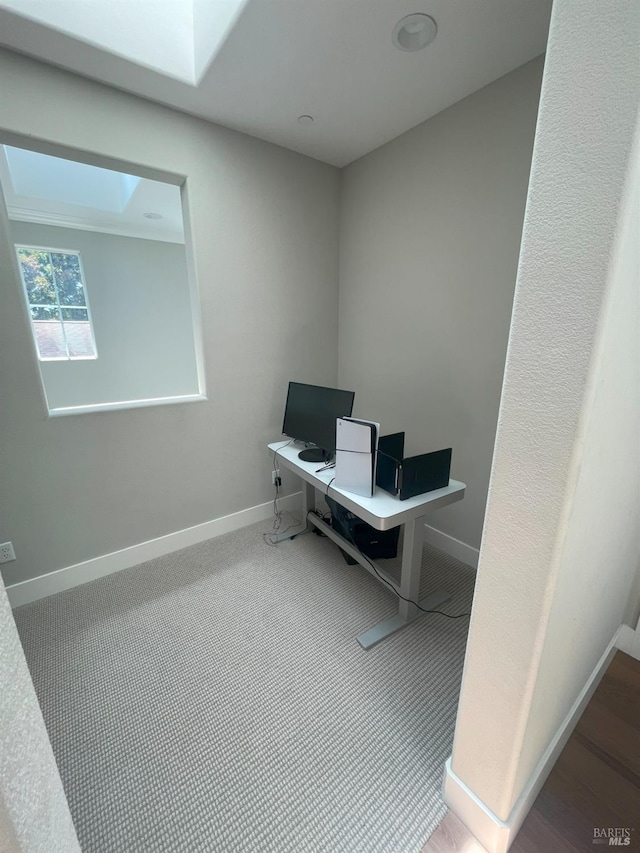 office area featuring a skylight