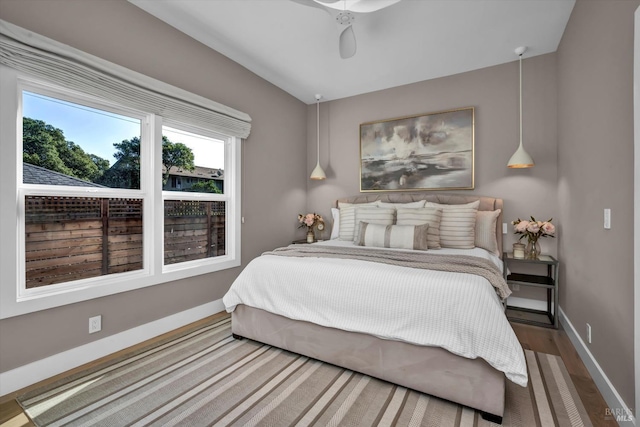 bedroom featuring hardwood / wood-style flooring