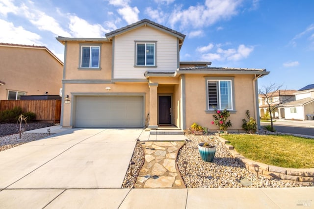 front of property featuring a garage