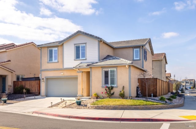 front of property with a garage