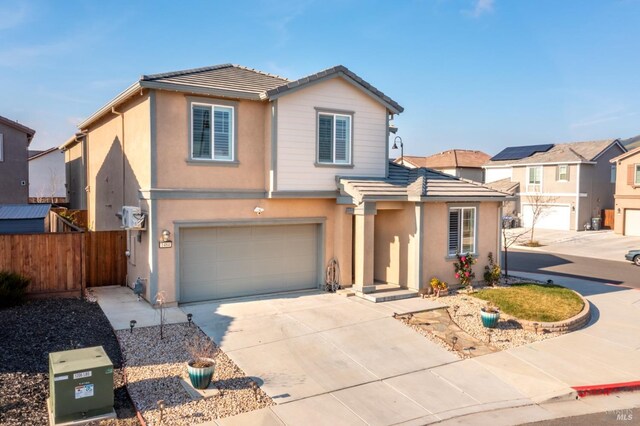 view of property featuring a garage