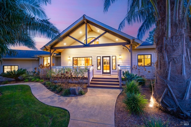 view of front of property with a porch