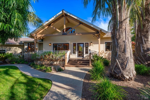 view of front of home with a porch