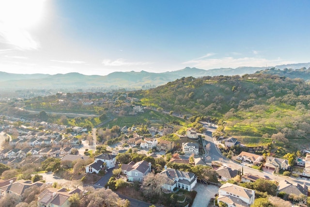 bird's eye view featuring a mountain view