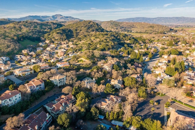 bird's eye view featuring a mountain view