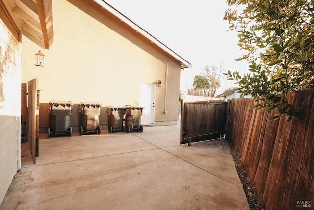 view of home's exterior with a patio