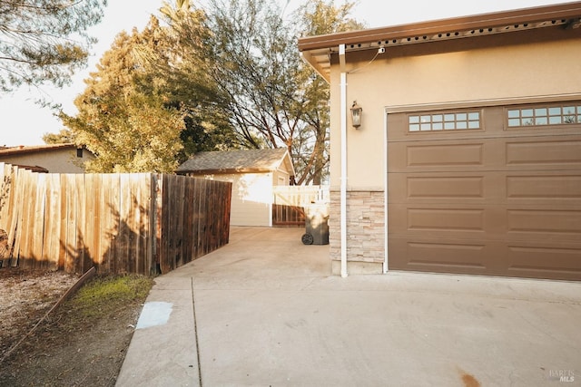 view of garage