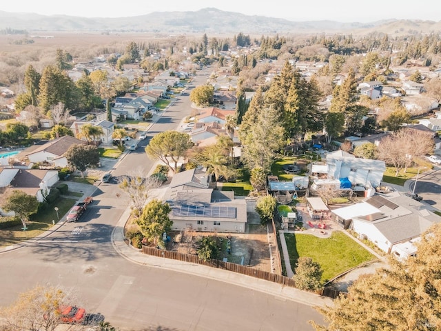 bird's eye view with a mountain view