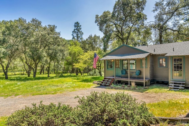 exterior space featuring covered porch