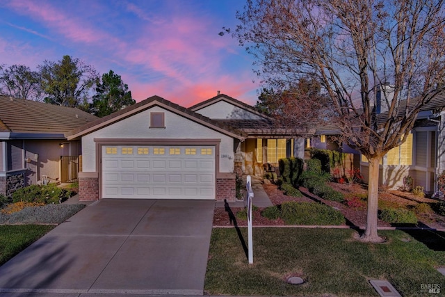 view of front of house featuring a garage