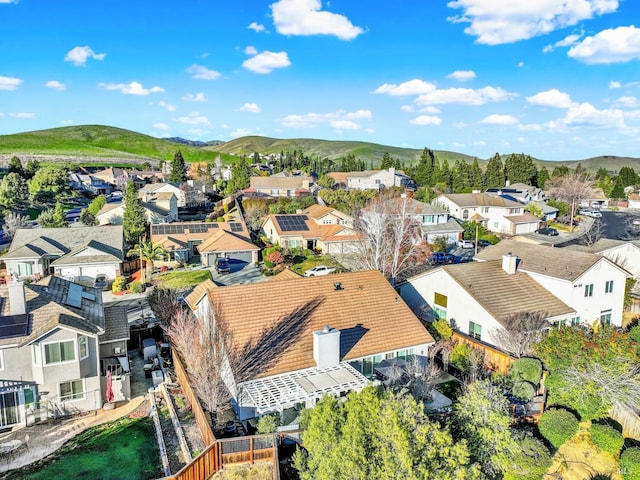 bird's eye view with a mountain view