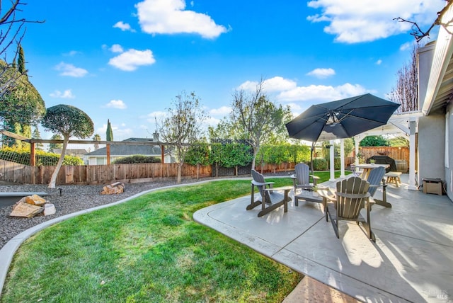 view of yard featuring a patio