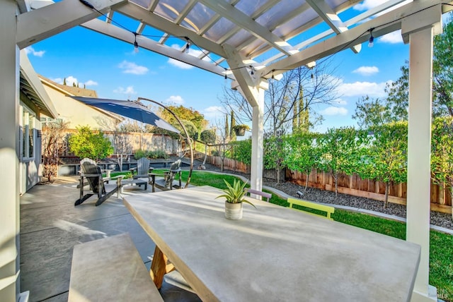 view of patio / terrace with a pergola