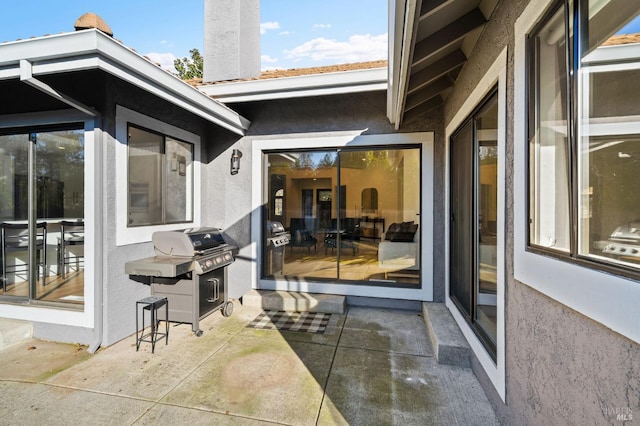 view of patio featuring grilling area