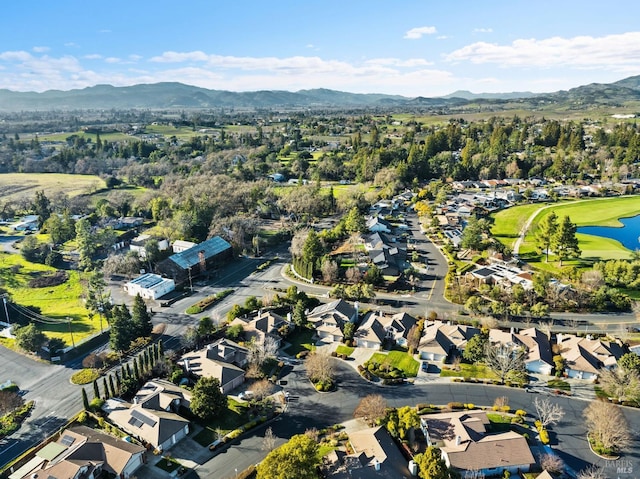 bird's eye view featuring a mountain view