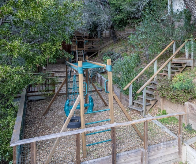 view of jungle gym