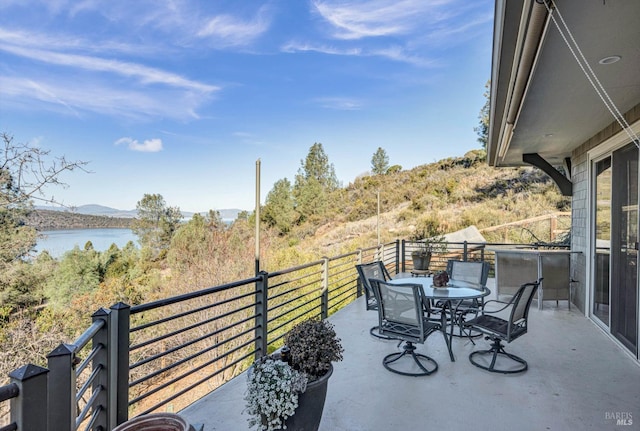 balcony with a water view