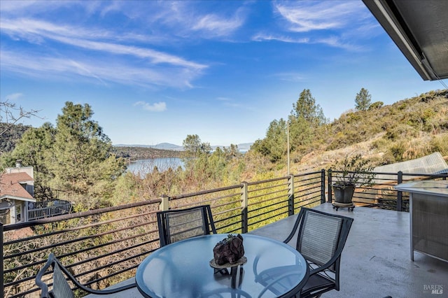 balcony with a water view