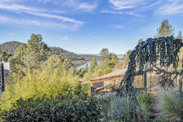 property view of mountains featuring a water view