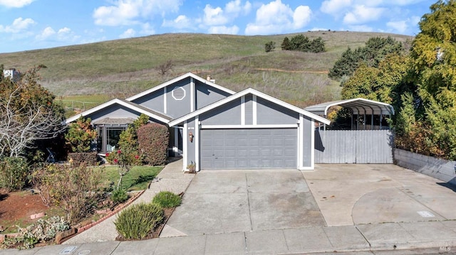 single story home featuring a carport