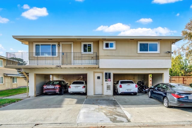 view of property with a garage