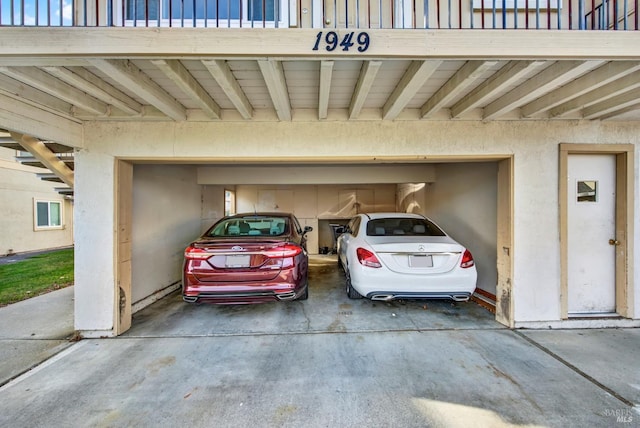 view of garage