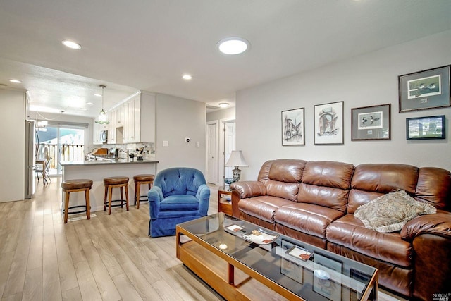 living room featuring light hardwood / wood-style floors