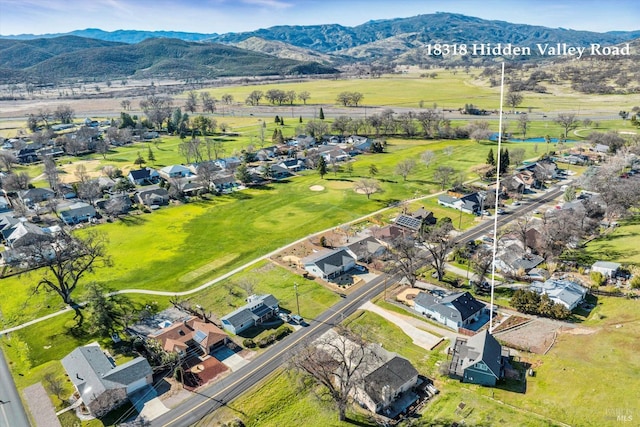 bird's eye view featuring a mountain view